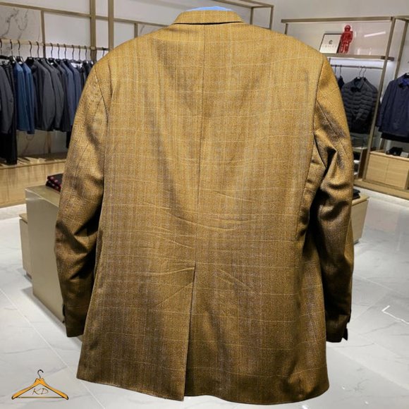 Lauren by Ralph Lauren Sport Coat - 48R, 100% Wool, Gold Windowpane, EUC - Picture 3 of 14